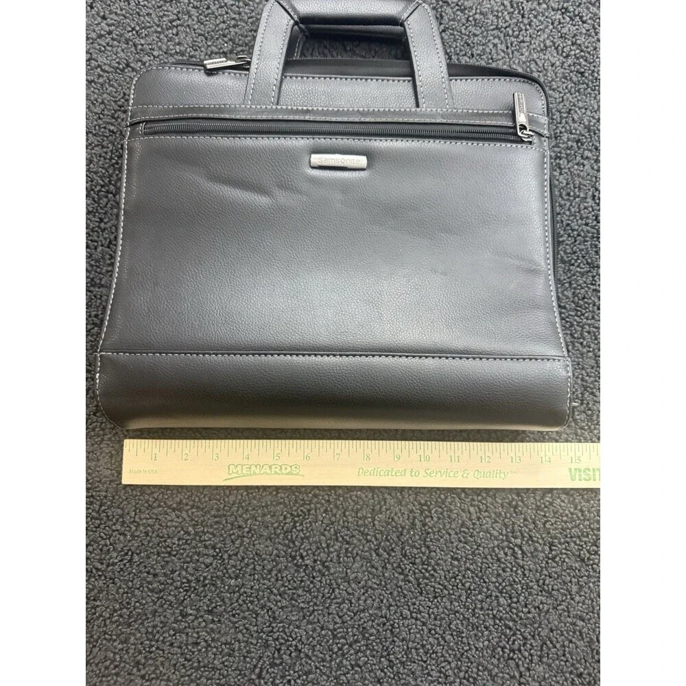Mint Samsonite Business Portfolio Briefcase Zip Blk Genuine Leather
